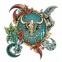 scorpio and virgo and sagittarius tattoo design idea