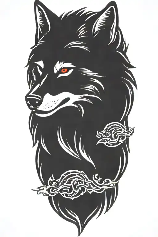 Direwolf tattoo design idea