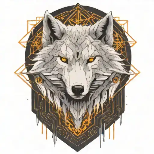 A single Lone White Wolf  tattoo design idea
