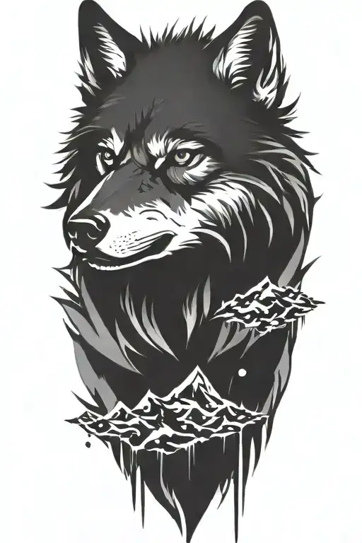 Direwolf tattoo design idea