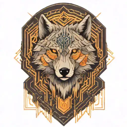 A single Lone Wolf  tattoo design idea