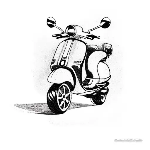 one line Vespa scooter  tattoo design idea