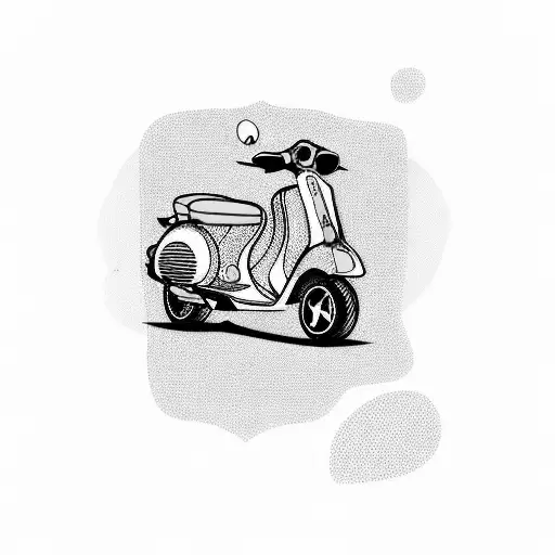 one line Vespa scooter  tattoo design idea