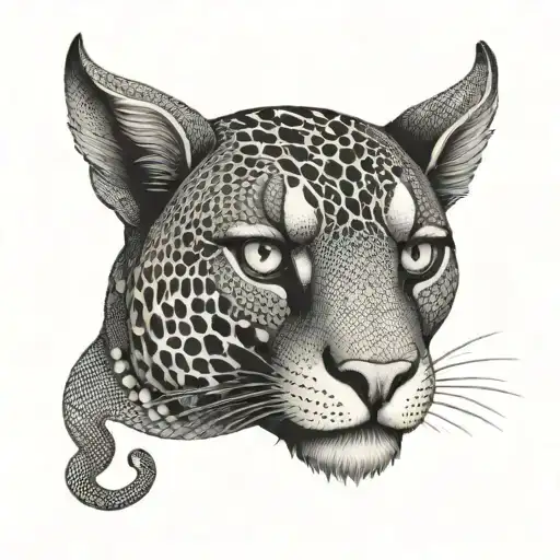 dots and shades condor puma snake tattoo design idea