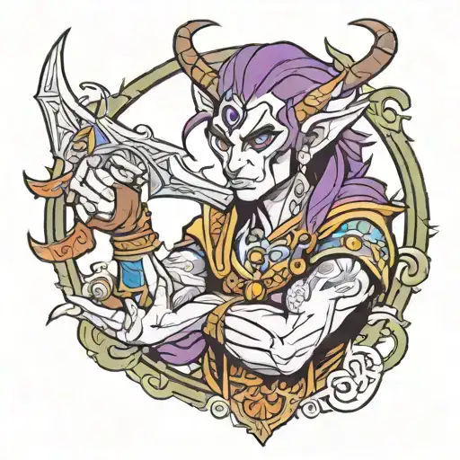 World of Warcraft, night elf, monk tattoo design idea