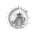 zariguella tocando un banjo tattoo design idea