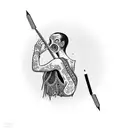 zariguella tocando un banjo tattoo design idea