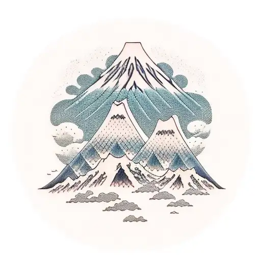 mountain range that spells out abbey tattoo design idea