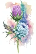 thistle and rose  tattoo design idea