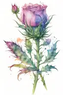 thistle and rose  tattoo design idea