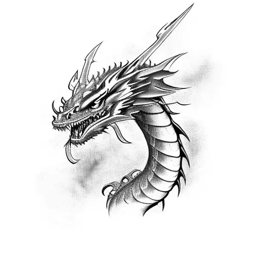 dragon, elder scrolls, durnehviir tattoo design idea