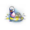 rubber duck tattoo design idea