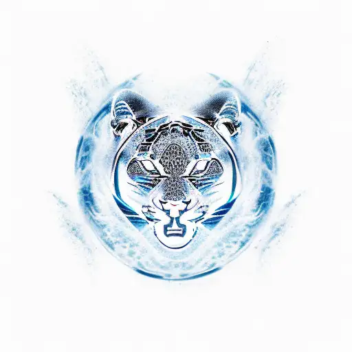 Create a design featuring a panther and water elements to represent power and fluidity tattoo design idea