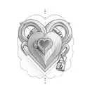 heart lock tattoo design idea