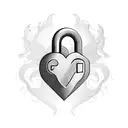 heart lock tattoo design idea