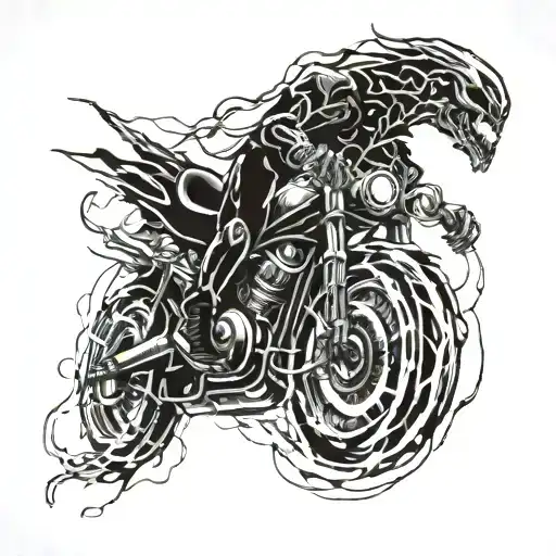 ghost rider leaving a trail tattoo design idea