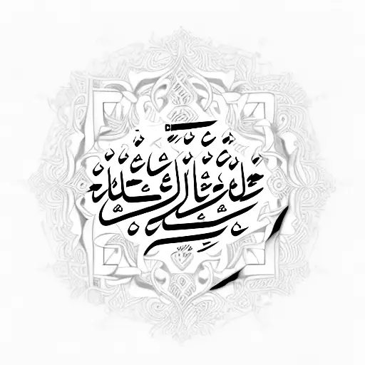 fineline arabic hidden word tattoo design idea