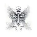 skeleton wings tattoo design idea