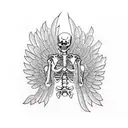 skeleton wings tattoo design idea