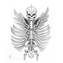 skeleton wings tattoo design idea
