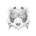 bear in forest tattoo design idea
