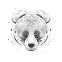 bear in forest tattoo design idea