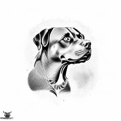 Rottweiler head  tattoo design idea