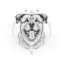 Rottweiler head  tattoo design idea