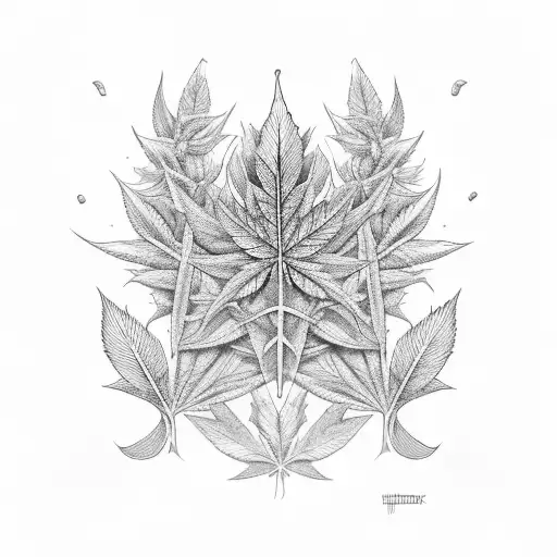 Hoja de marihuana tattoo design idea