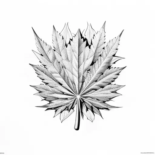 Hoja de marihuana tattoo design idea
