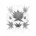 Hoja de marihuana tattoo design idea