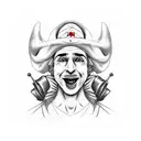 jester hat tattoo design idea