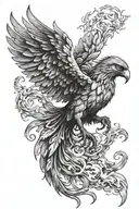 phoenix rising from flames and ashes tattoo design idea