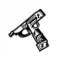 Duck with a gun tattoo design idea