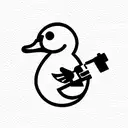 Duck with a gun tattoo design idea