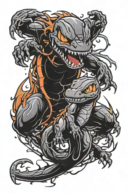 Charmander and carnage symbiote tattoo tattoo design idea
