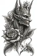 sauron con flores tattoo design idea