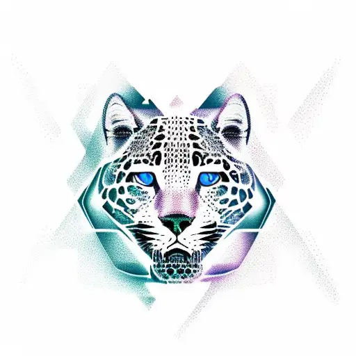 A psychedelic electronic music waveform design incorporating a jaguar silhouette tattoo design idea