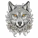 Turkish Wolf moon tattoo design idea