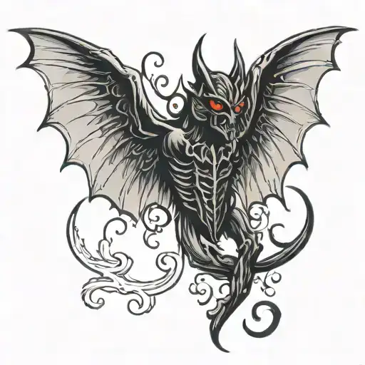 Black Devil wings  tattoo design idea