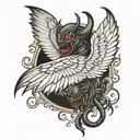 Black Devil wings  tattoo design idea