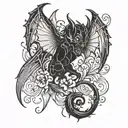 Black Devil wings  tattoo design idea