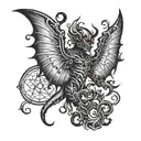 Black Devil wings  tattoo design idea