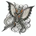 Black Devil wings  tattoo design idea