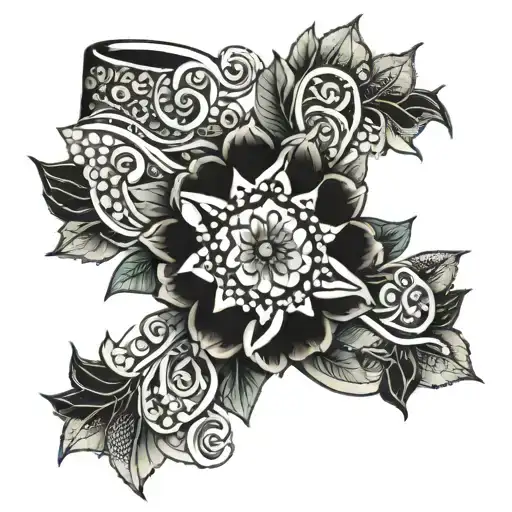mandala cuff bramble tattoo design idea