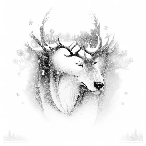 A selfless act depicted as a scenic view with cold weather elements, like snow and ice tattoo design idea