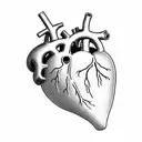 human heart tattoo design idea