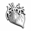 human heart tattoo design idea