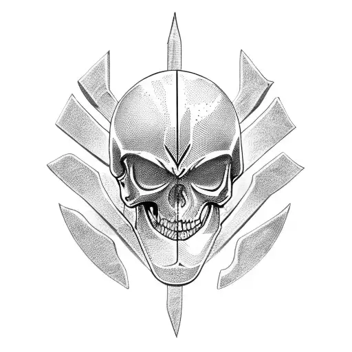 spartan skeleton tattoo design idea