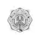 Trippy plug surrounded by psychedelic weed plants tattoo design idea